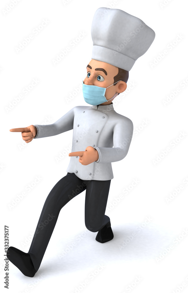 3D illustration of a cartoon character with a mask 3D illustration of a cartoon character with a mask