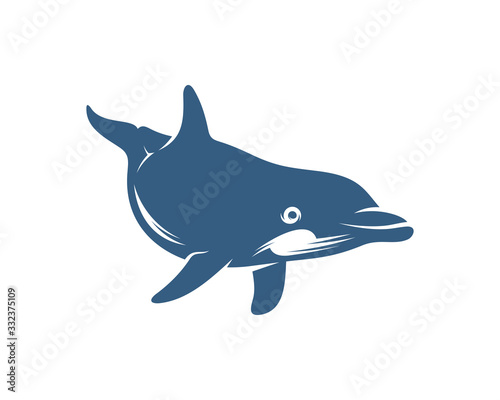 Dolphins logo design vector template. Silhouette of Dolphins design illustration