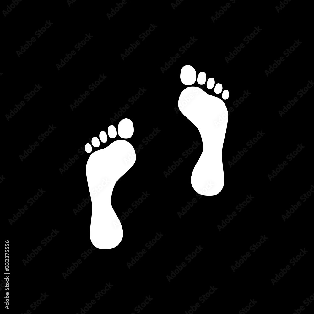 soles of feet, white background black vector icon soles of feet, white background black vector icon