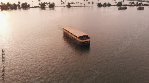 Houseboat in the backwaters of Alleppey, Kerala, India photo