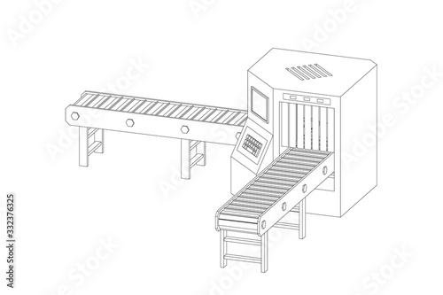 Empty conveyor belt with mo...