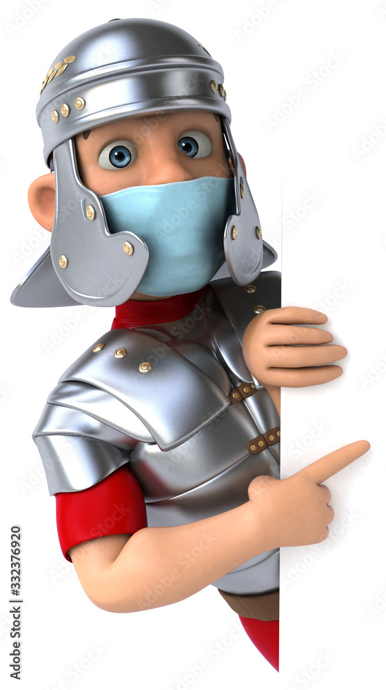 3D illustration of a cartoon character with a mask 3D illustration of a cartoon character with a mask