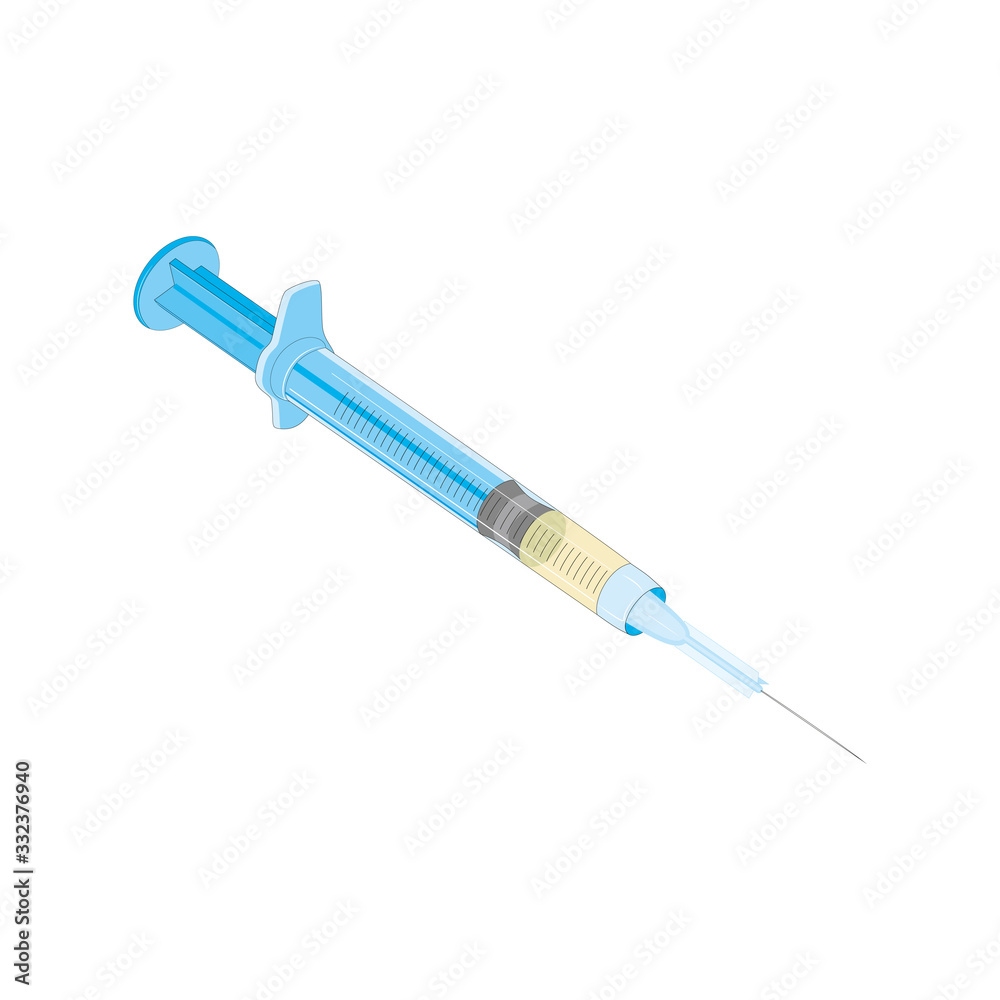 Fototapeta premium Realistic medical syringe isolated on white background