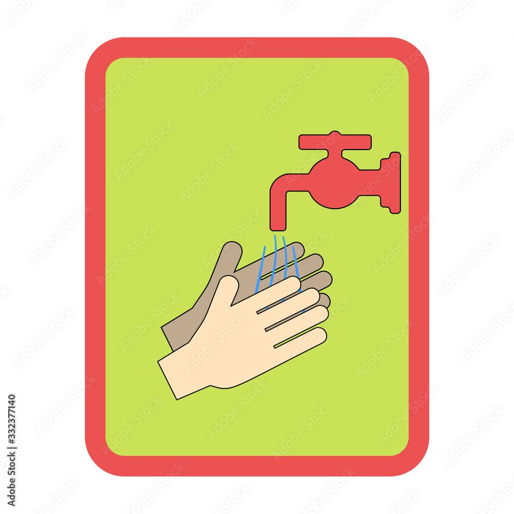 Hands under falling water out of tap. Man washes hands, hygiene. Hands under falling water out of tap. Man washes hands, hygiene.