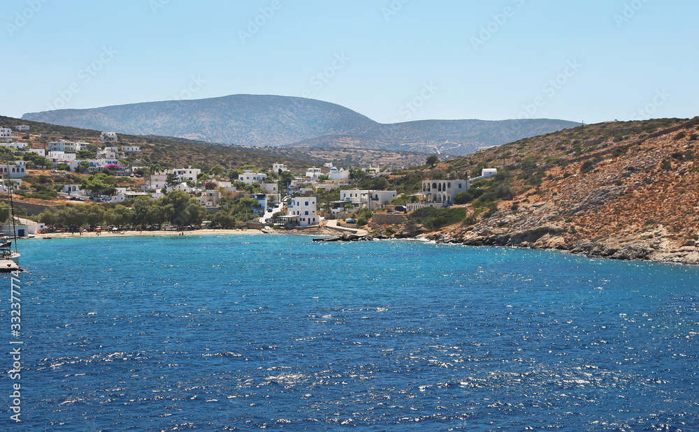 landscape of Iraklia port - Small Cyclades island Greece