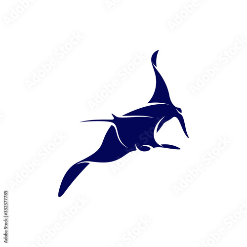 Stingray logo design vector template. Silhouette of Stingray design illustration