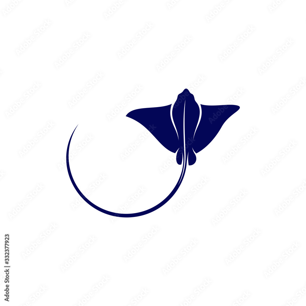 Stingray logo design vector template. Silhouette of Stingray design