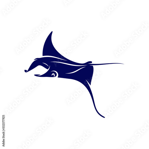 Stingray logo design vector template. Silhouette of Stingray design illustration
