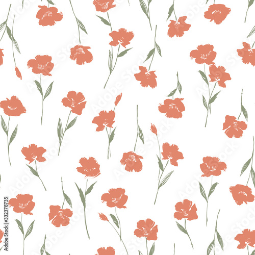 Seamless pattern material of an abstract flower 