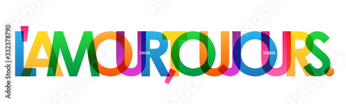 Bannière typographique vecteur L'AMOUR TOUJOURS