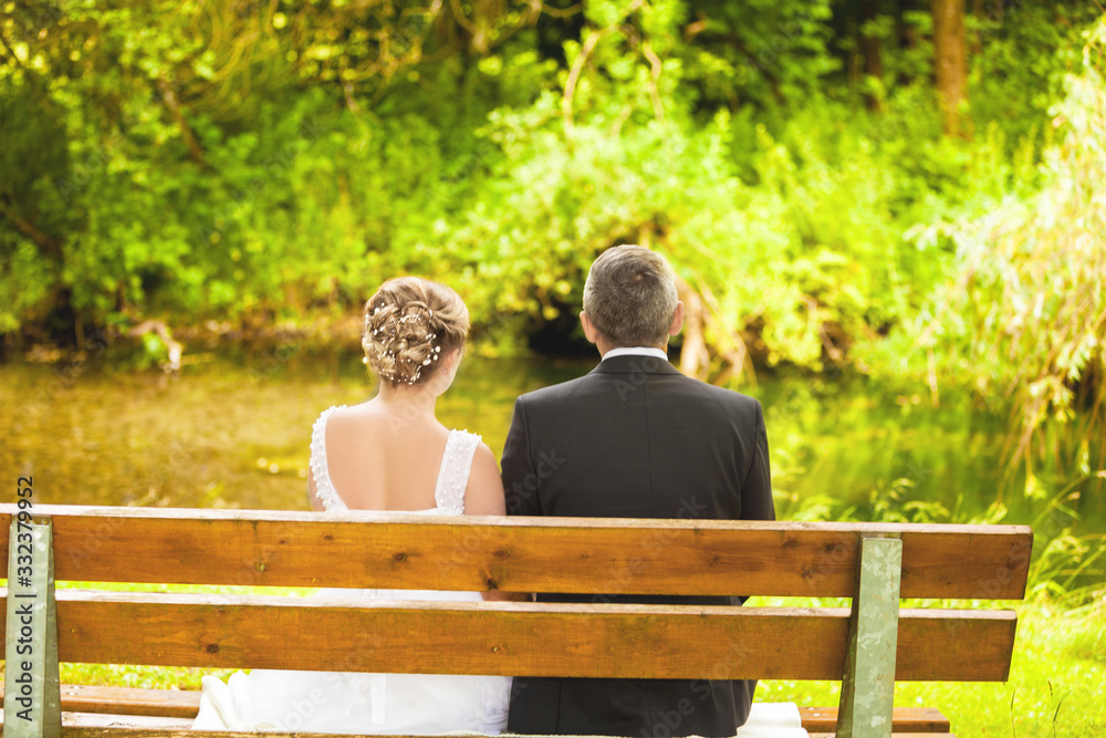 A young wedding couple at a wedding shoot A young wedding couple at a wedding shoot