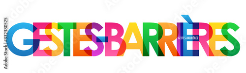 Bannière typographique vecteur GESTES-BARRIÈRES