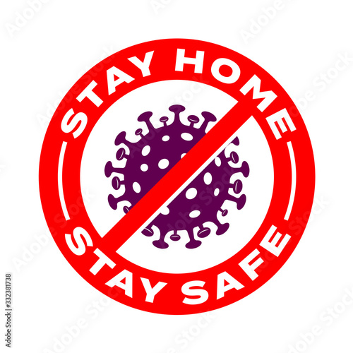 Stay home, stay safe coronavirus vector icons. Coronavirus 2019 nCov, Covid 19 NCP virus stop signs, health protection, hand sanitizer labels