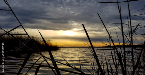 sunset on lake