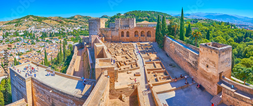 Alcazaba from Watch Tower, Alhambra, Granada, Spain