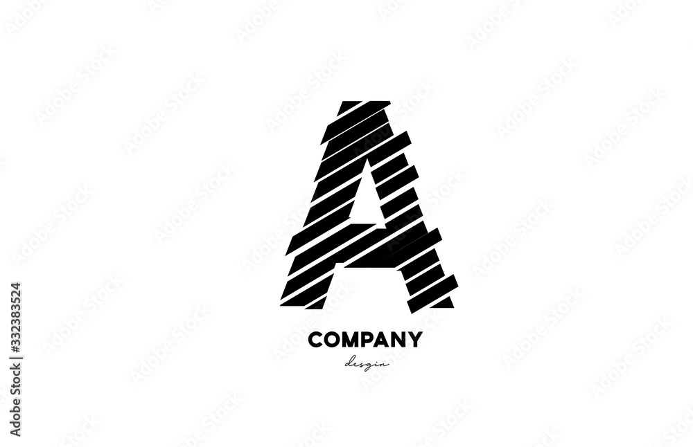 black and white A alphabet letter logo design icon for company and business black and white A alphabet letter logo design icon for company and business