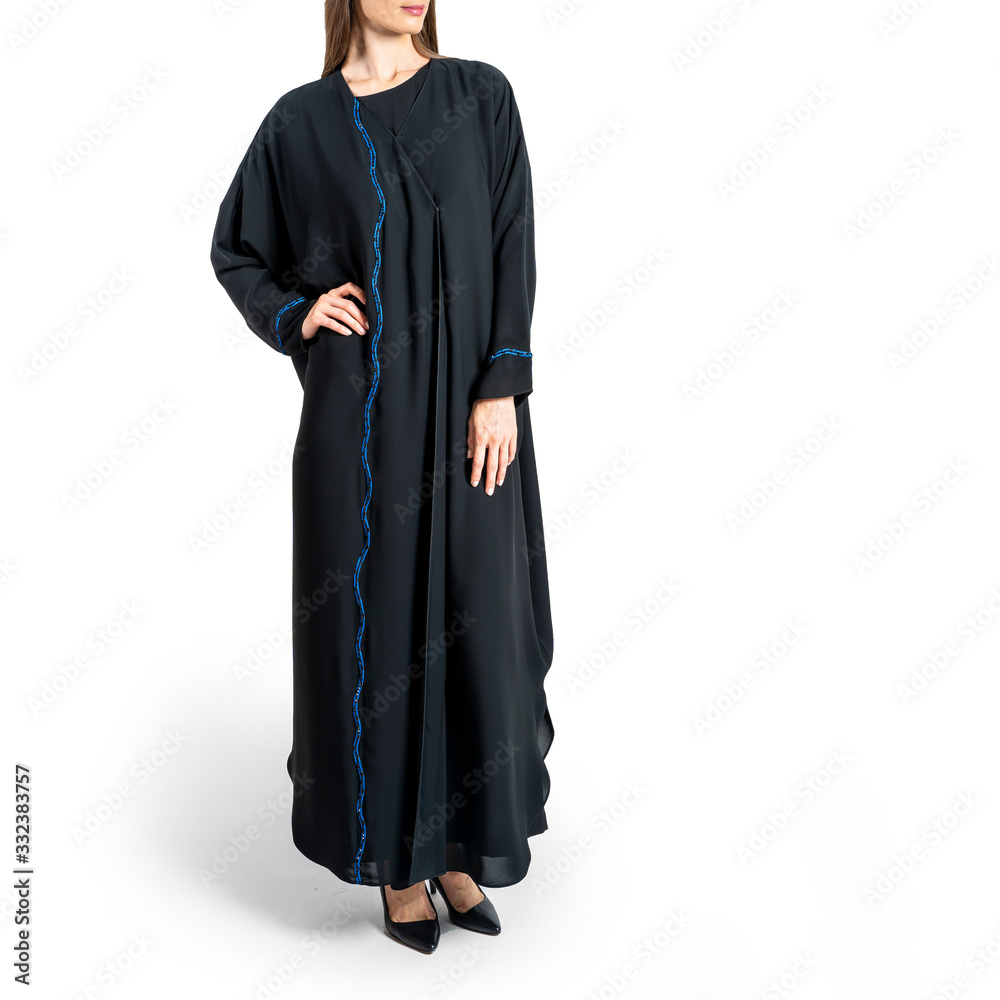 arabic muslim woman in stylish abaya, in white background - Image arabic muslim woman in stylish abaya, in white background - Image