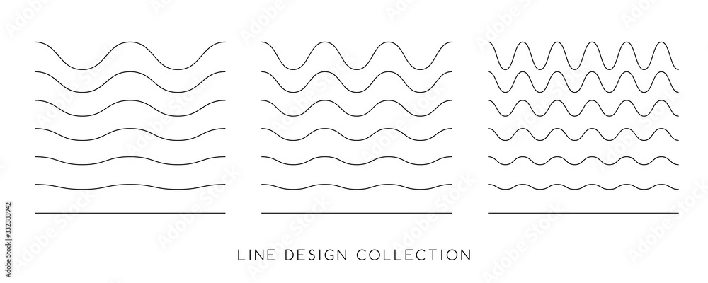 Line design elements. Seamless vector dividers.