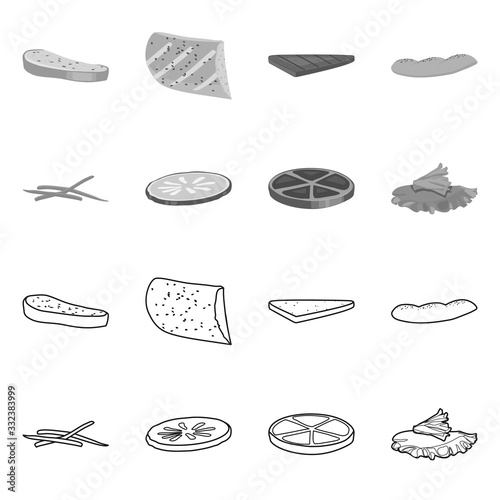 Vector design of breakfast and delicious sign. Collection of breakfast and tasty vector icon for stock.