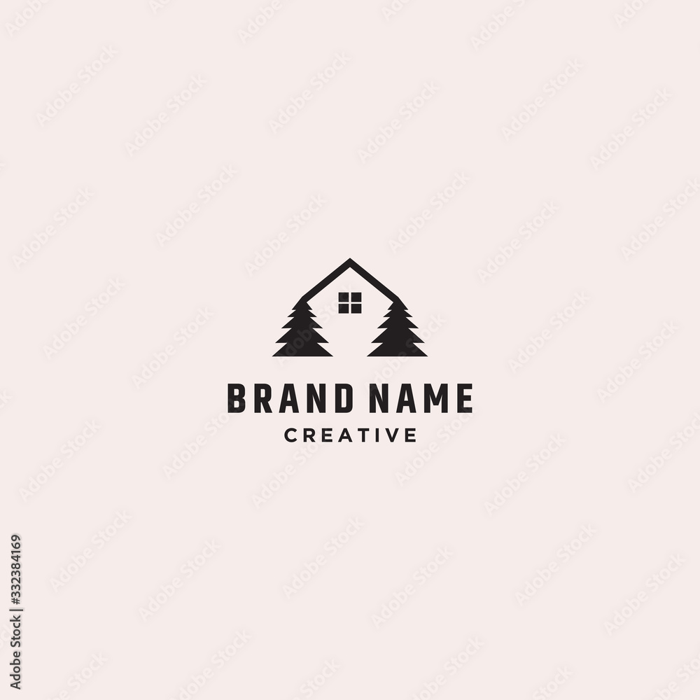  Tree Home vector logo design. Concept, fresh.