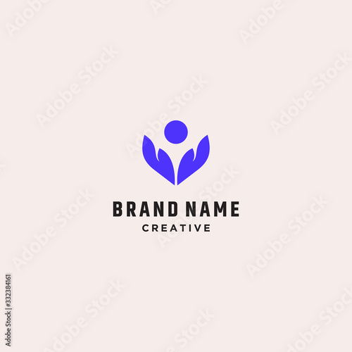 Hand People logo icon design template .