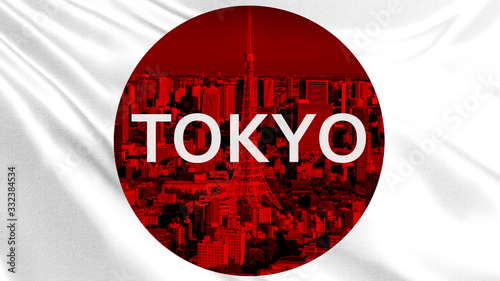Japan. Tokyo logo on the ba...