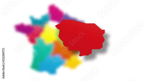 map of france animated, department of ile de france- paris