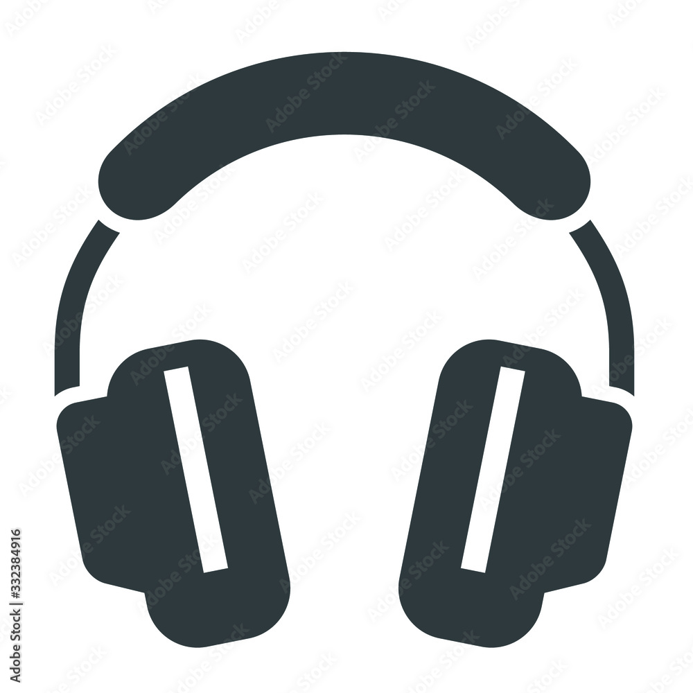 headphones black icon on white background headphones black icon on white background