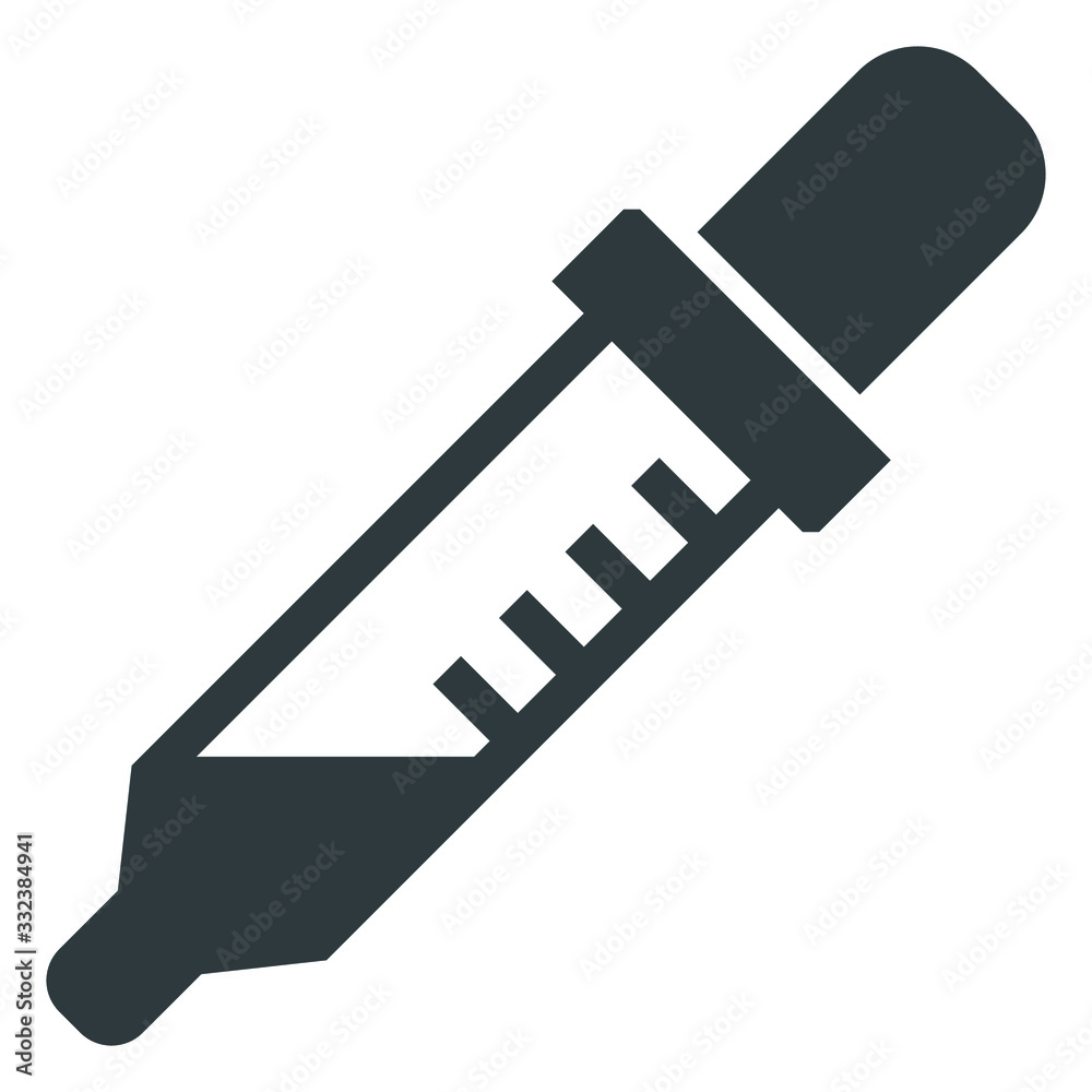dropper black icon on white background