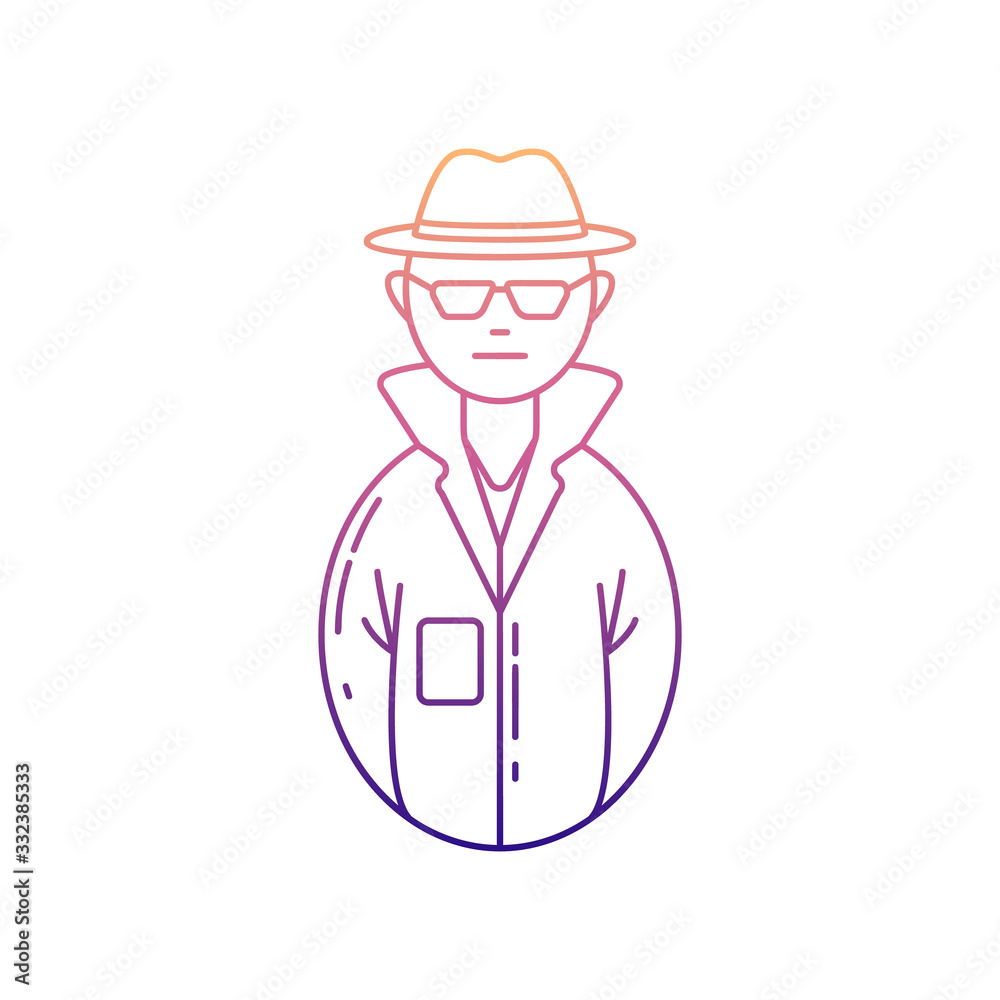 Obraz premium avatars detective nolan icon. Simple thin line, outline vector of Avatars icons for ui and ux, website or mobile application
