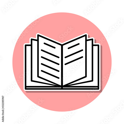 open book sticker icon. Simple thin line, outline vector of Books and magazines icons for ui and ux, website or mobile application