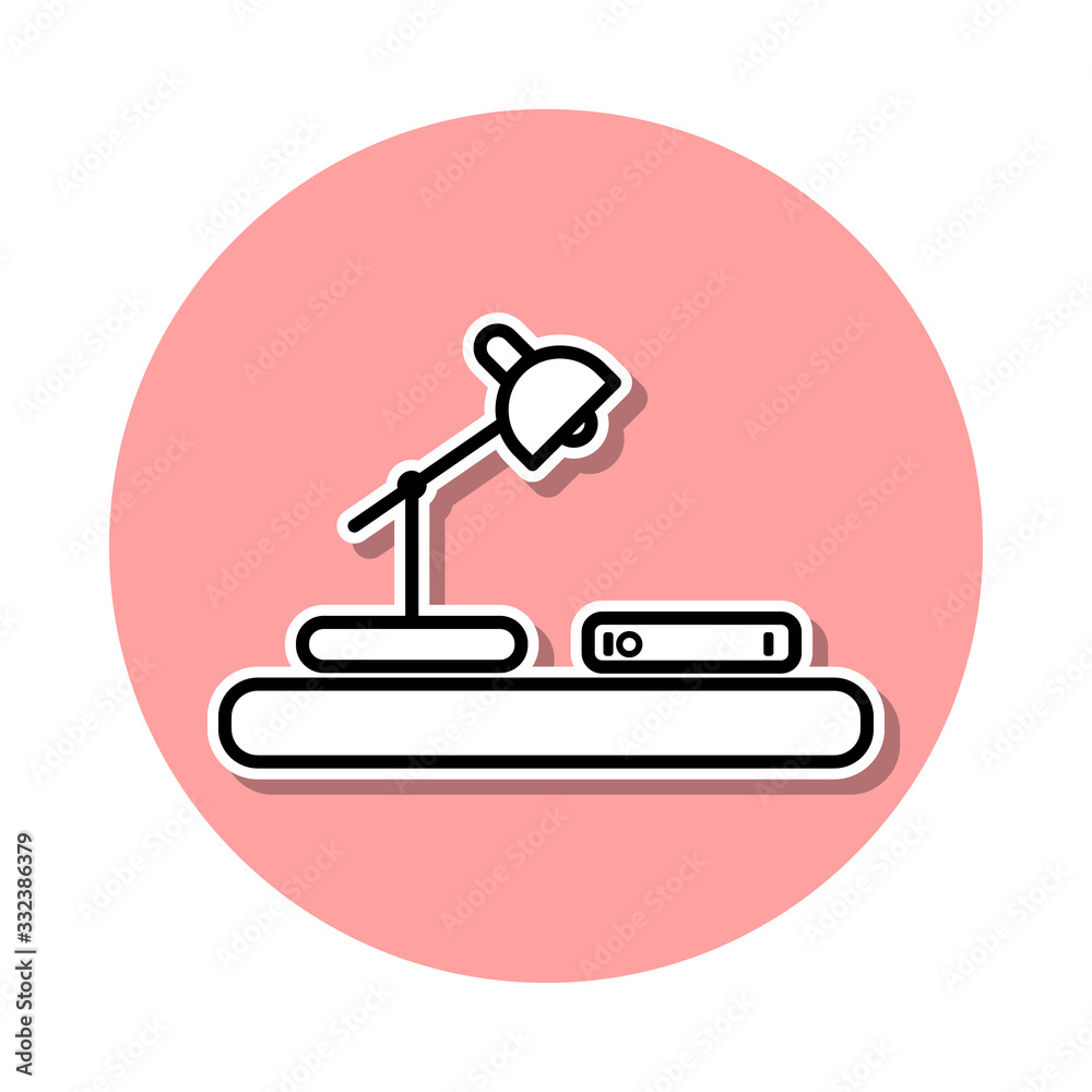 table for reading sticker icon. Simple thin line, outline vector of Books and magazines icons for ui and ux, website or mobile application table for reading sticker icon. Simple thin line, outline vector of Books and magazines icons for ui and ux, website or mobile application