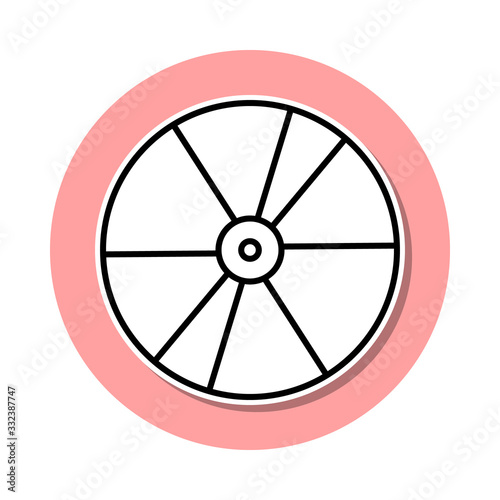 CD disc sticker icon. Simple thin line, outline vector of cinema icons for ui and ux, website or mobile application