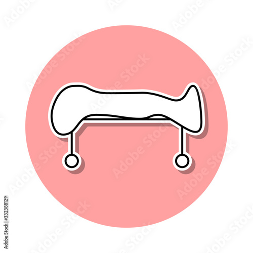 dead body on a medical bed sticker icon. Simple thin line, outline vector of Death icons for ui and ux, website or mobile application
