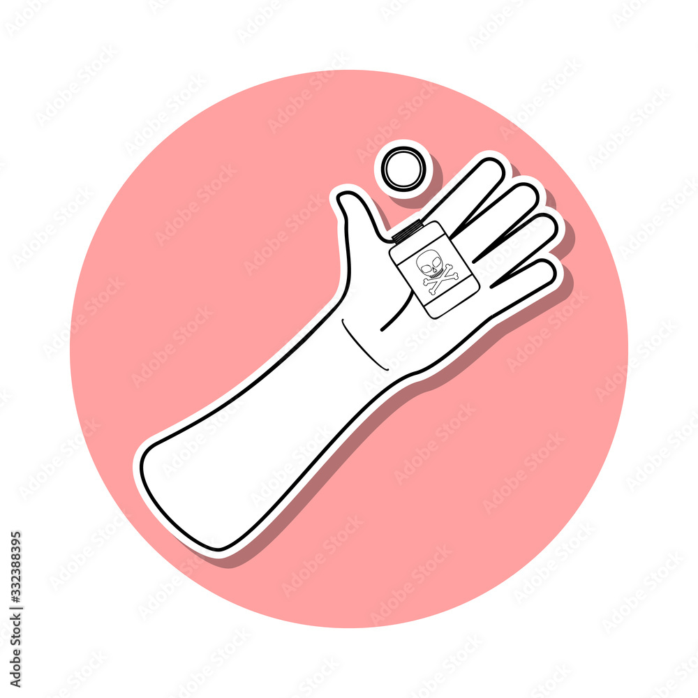 death from poison sticker icon. Simple thin line, outline vector of Death icons for ui and ux, website or mobile application death from poison sticker icon. Simple thin line, outline vector of Death icons for ui and ux, website or mobile application