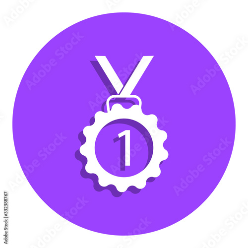 first place medal badge icon. Simple glyph, flat vector of Education icons for ui and ux, website or mobile application