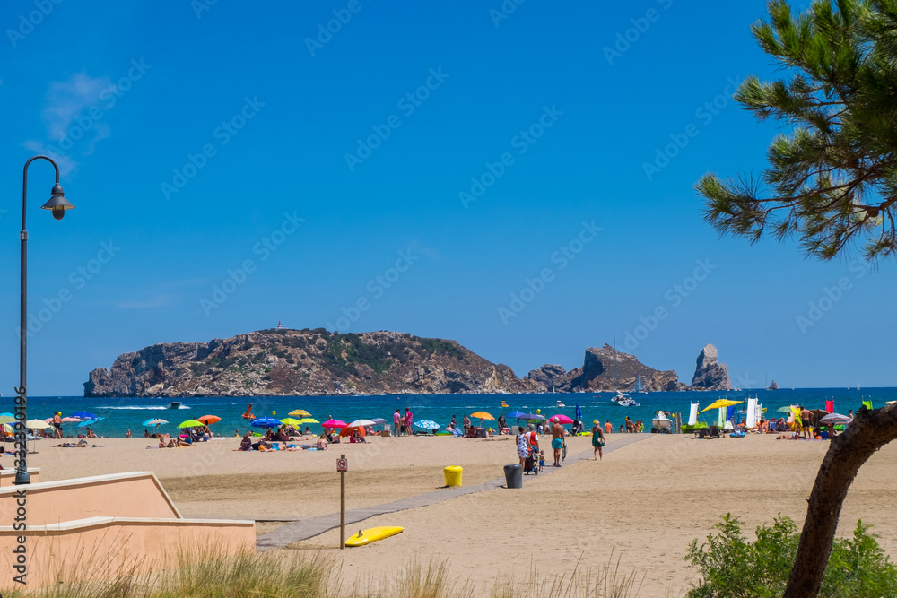 Estartit beach in Girona, Catalonia, Spain.