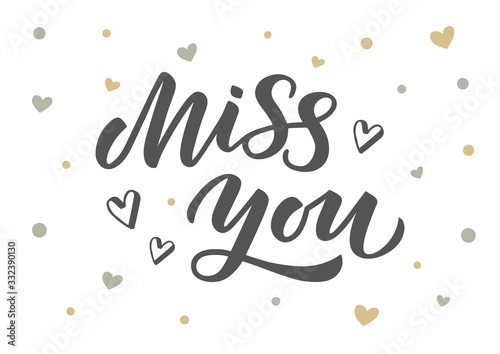 Miss you hand drawn lettering
