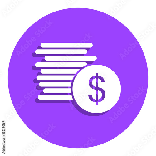 a penny of money badge icon. Simple glyph, flat vector of Finance icons for ui and ux, website or mobile application