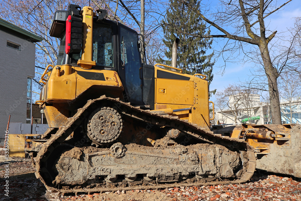 Bulldozer at the construction site Bulldozer at the construction site