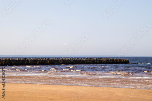 The harsh White sea. Cold summer day on Yagry island, Severodvinsk photo