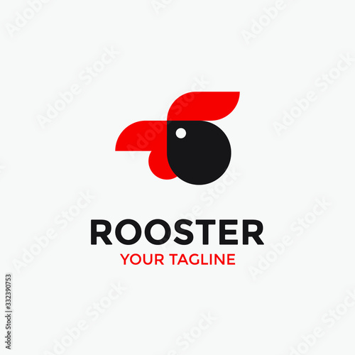 modern abstract rooster logo template