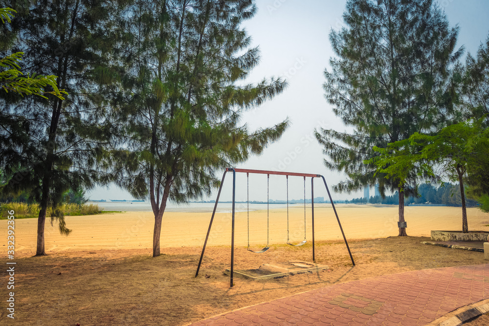 Fototapeta premium Public beach of Malacca city.