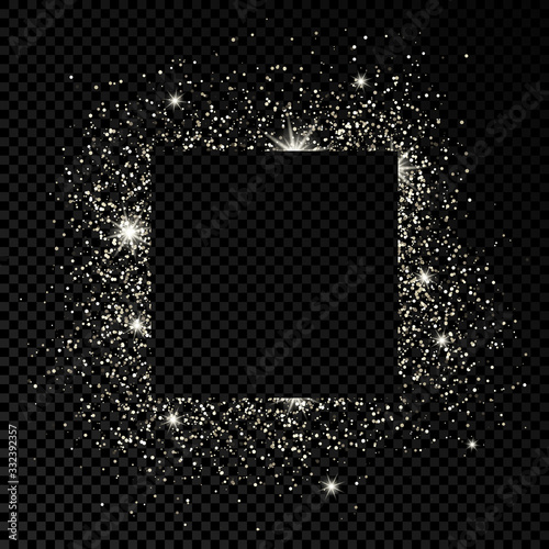 Greeting card with silver glitter background