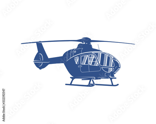 Helicopter logo design vector template. Silhouette of Helicopter design illustration