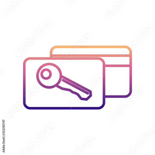 electronic key in the hotel nolan icon. Simple thin line, outline vector of hotel icons for ui and ux, website or mobile application