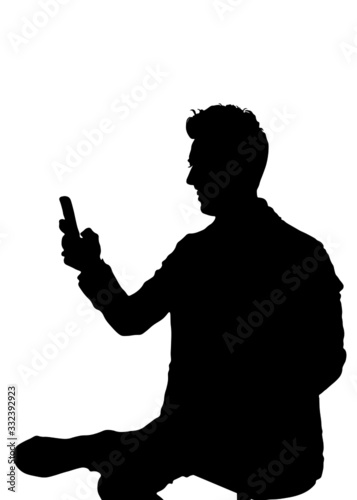 male profile picture, silhouette. Of the page	