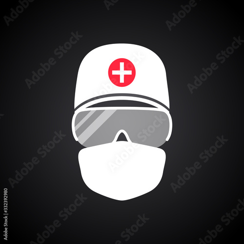 Doctor in protective suit and medical mask. COVID-19 vector illustratin. Human protecting against Coronavirus outbreak.