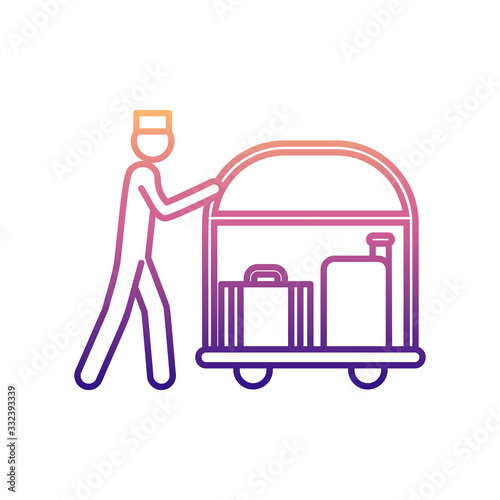 doorman with luggage nolan icon. Simple thin line, outline vector of hotel icons for ui and ux, website or mobile application