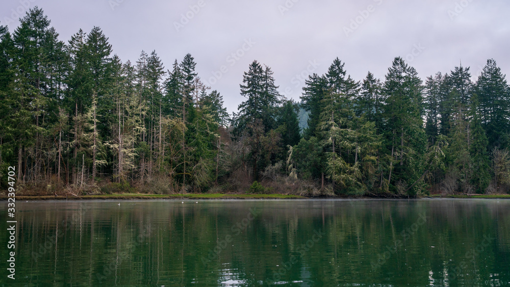 Mud Bay Kayaking At Sunrise With Fog